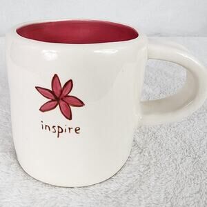 Starbucks 2008 Inspire Mug Hand with Flower & Pink interior 10oz.